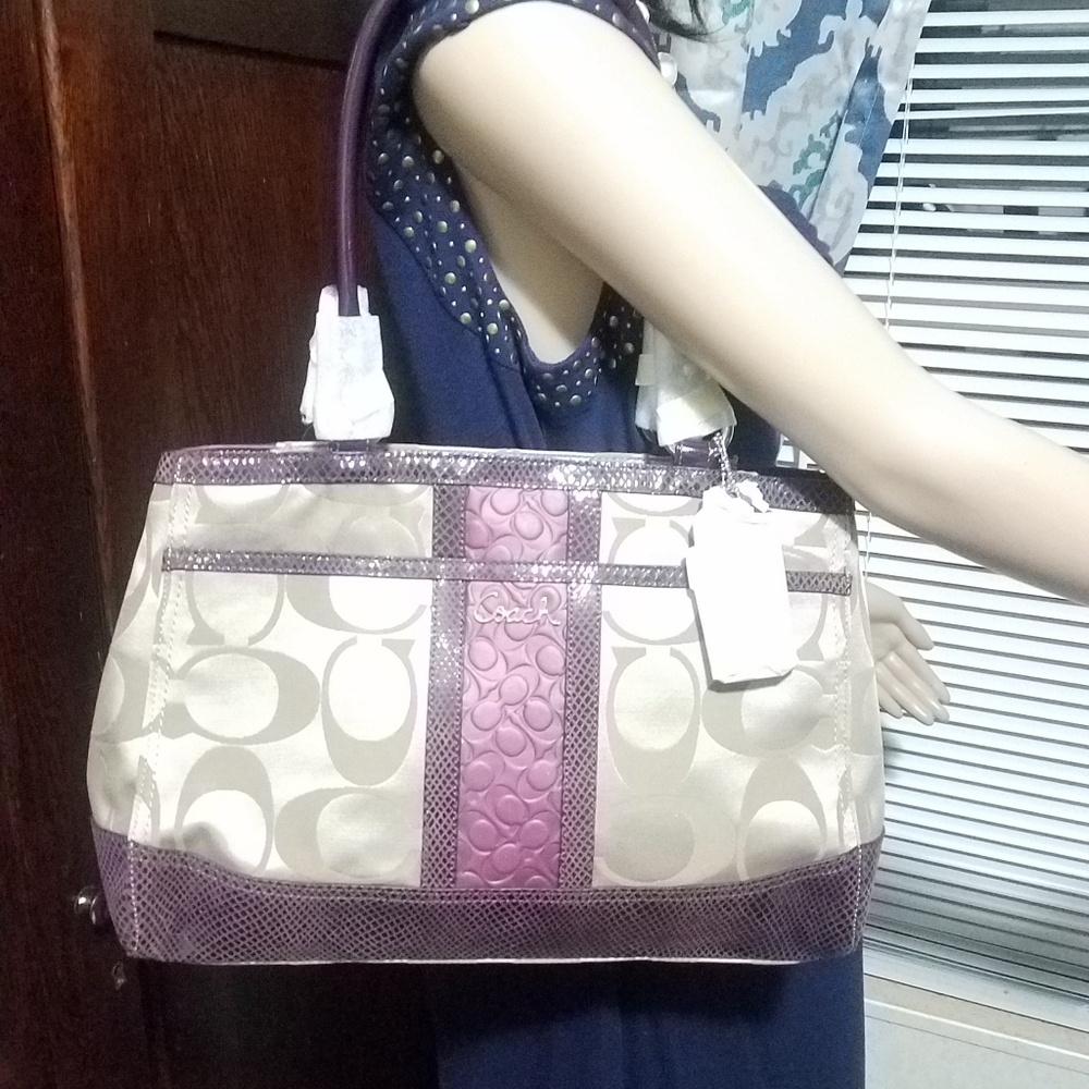 Coach Park Signature Stripe Carryall